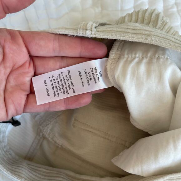 LA LIGNE Reece Trouser Ivory Size 2 Cream Corduroy Pant High Rise Wide Leg Chic - Picture 16 of 16